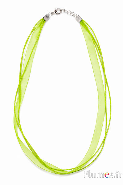 Collana in organza - lunghezza 45 cm - lime